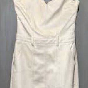 Olivaceous strapless mini faux leather dress size S
